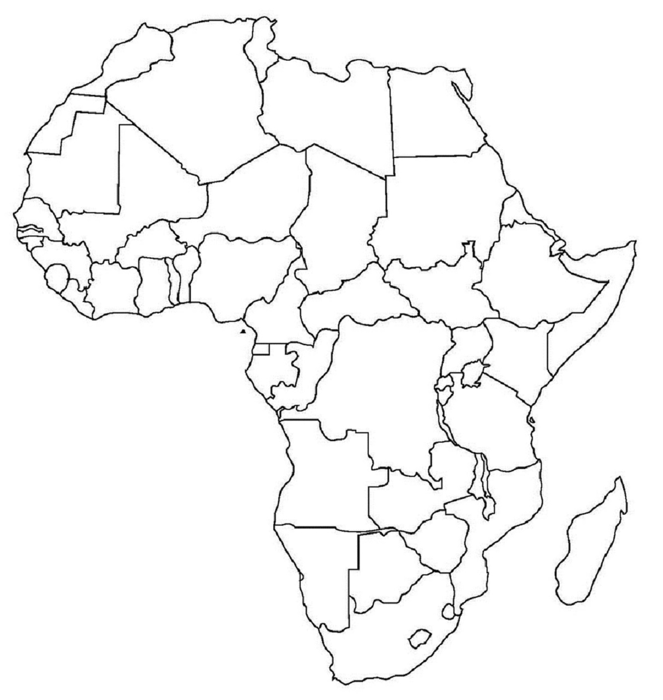 Africa outline map credit Bruce Jones Design